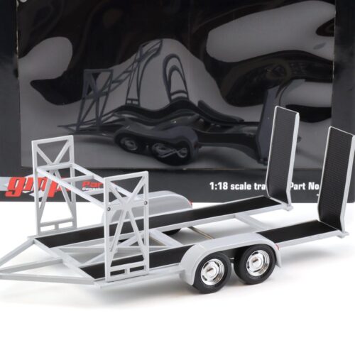 1:18 GMP Tandem Car Trailer Anhänger grey/ black Diorama Zubehör