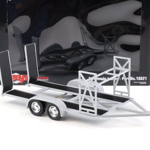 1:18 GMP Tandem Car Trailer Anhänger grey/ black Diorama Zubehör