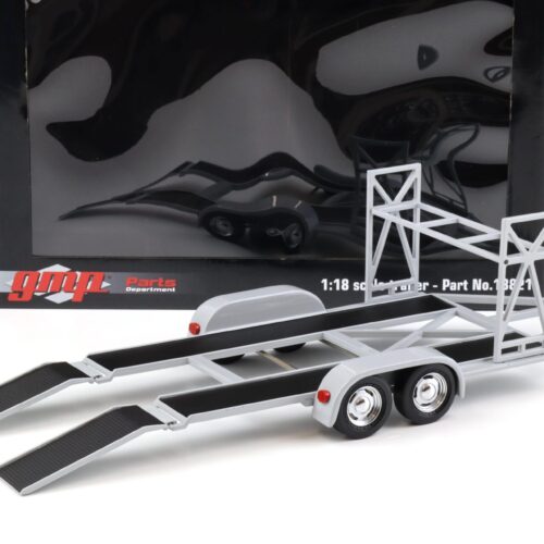 1:18 GMP Tandem Car Trailer Anhänger grey/ black Diorama Zubehör