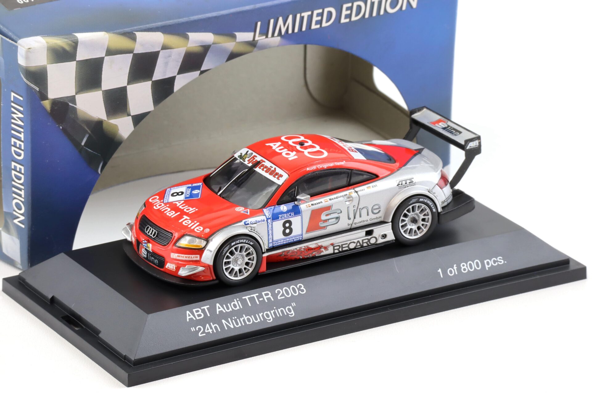 1:43 Schuco ABT Audi TT-R 24h Nürburgring 2003 S-Line #8 Nissen / ABT