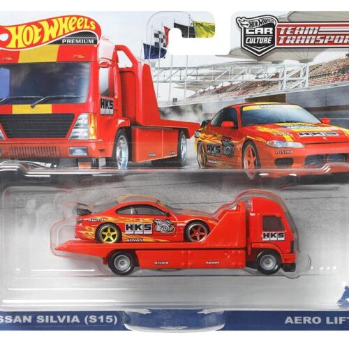1:64 Hot Wheels Premium Team Transport Nissan Silvia (S15) HKS + Aero Lift HCR35