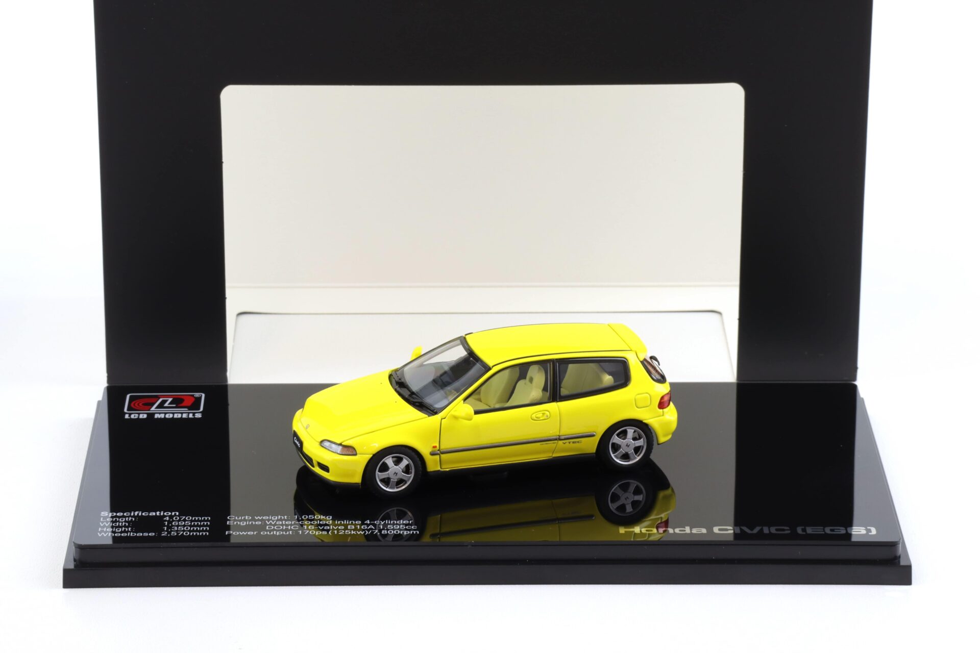 1:43 LCD Models Honda Civic SiR II (EG6) VTEC 1993 yellow LCD43010-YE