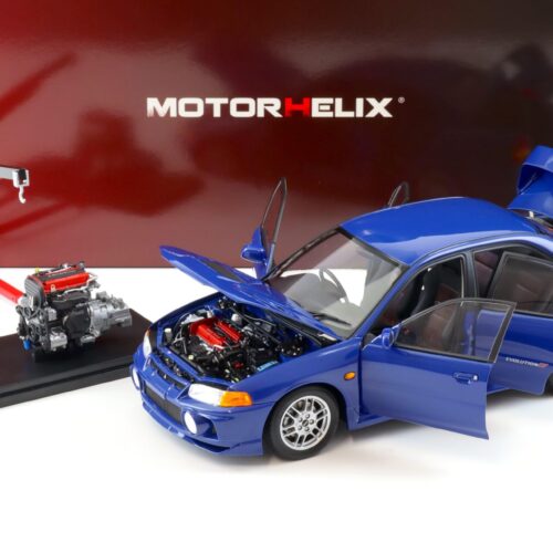 1:18 Motorhelix Mitsubishi Lancer EVO 4 IV Icelle blue 1999 with engine M84005