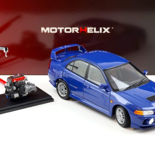1:18 Motorhelix Mitsubishi Lancer EVO 4 IV Icelle blue 1999 with engine M84005