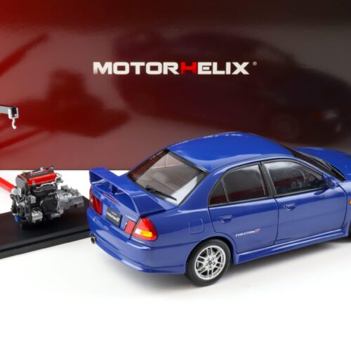 1:18 Motorhelix Mitsubishi Lancer EVO 4 IV Icelle blue 1999 with engine M84005