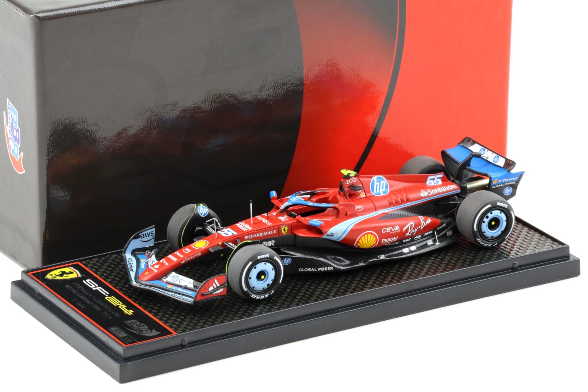 1:43 BBR Ferrari SF-24 F1 Miami GP 2024 Carlos Sainz #55 - Limited 155 pcs.