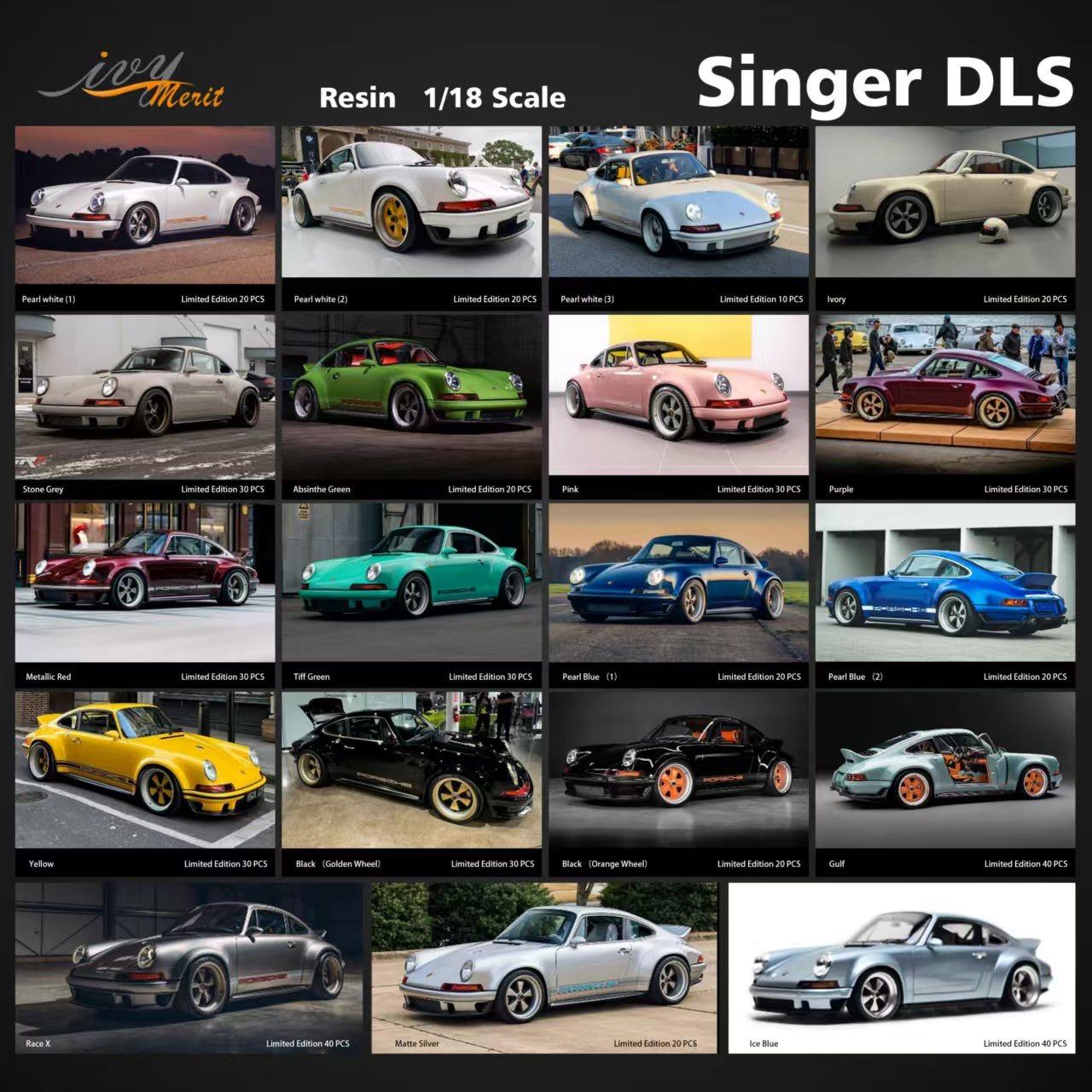 ID 101492 orig.jpg 1:18 IVY Model Merit Porsche 911 Singer DLS Ice blue metallic