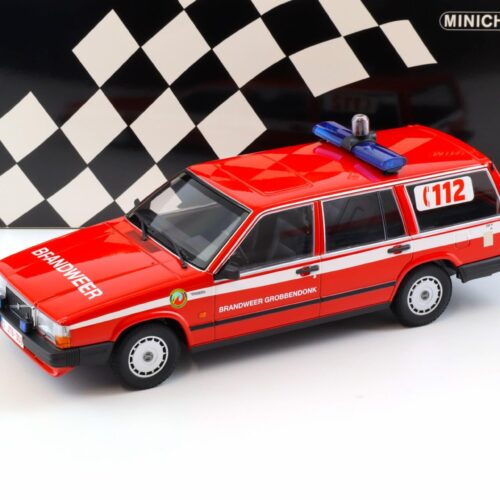 1:18 Minichamps Volvo 740 GL Break 1986 Brandweer Grobbendonk Feuerwehr red