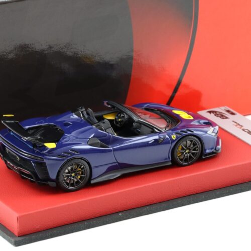 1:43 BBR Ferrari SF90XX Spider Blue Electric with leather base - Limited 5 pcs.