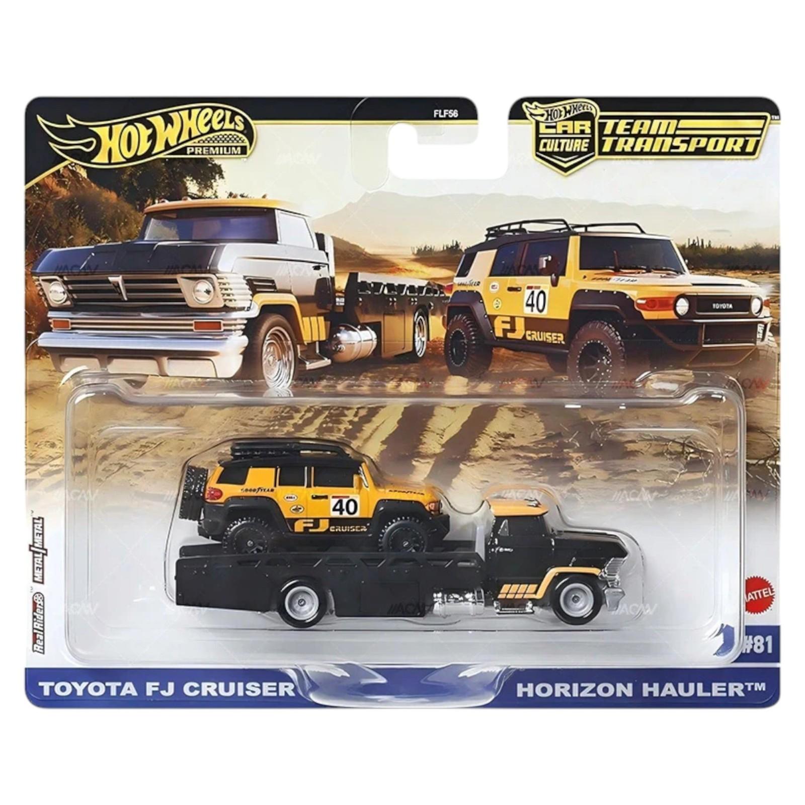 1:64 Hot Wheels Premium 2025 Team Transport JBM33 Toyota FJ Cruiser + Horizon Hauler