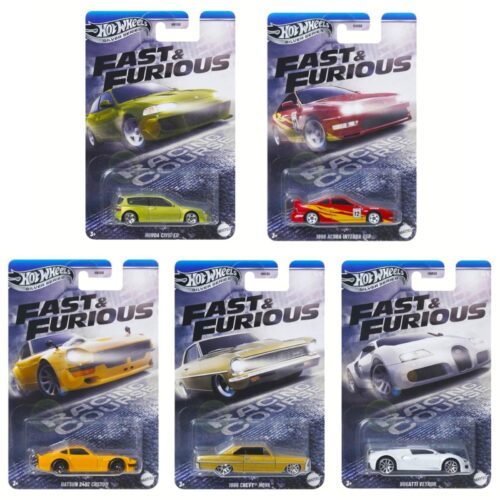 1:64 Hot Wheels 2025 Fast & Furious Racing Course SET 5 pcs. 979K Honda, Bugatti