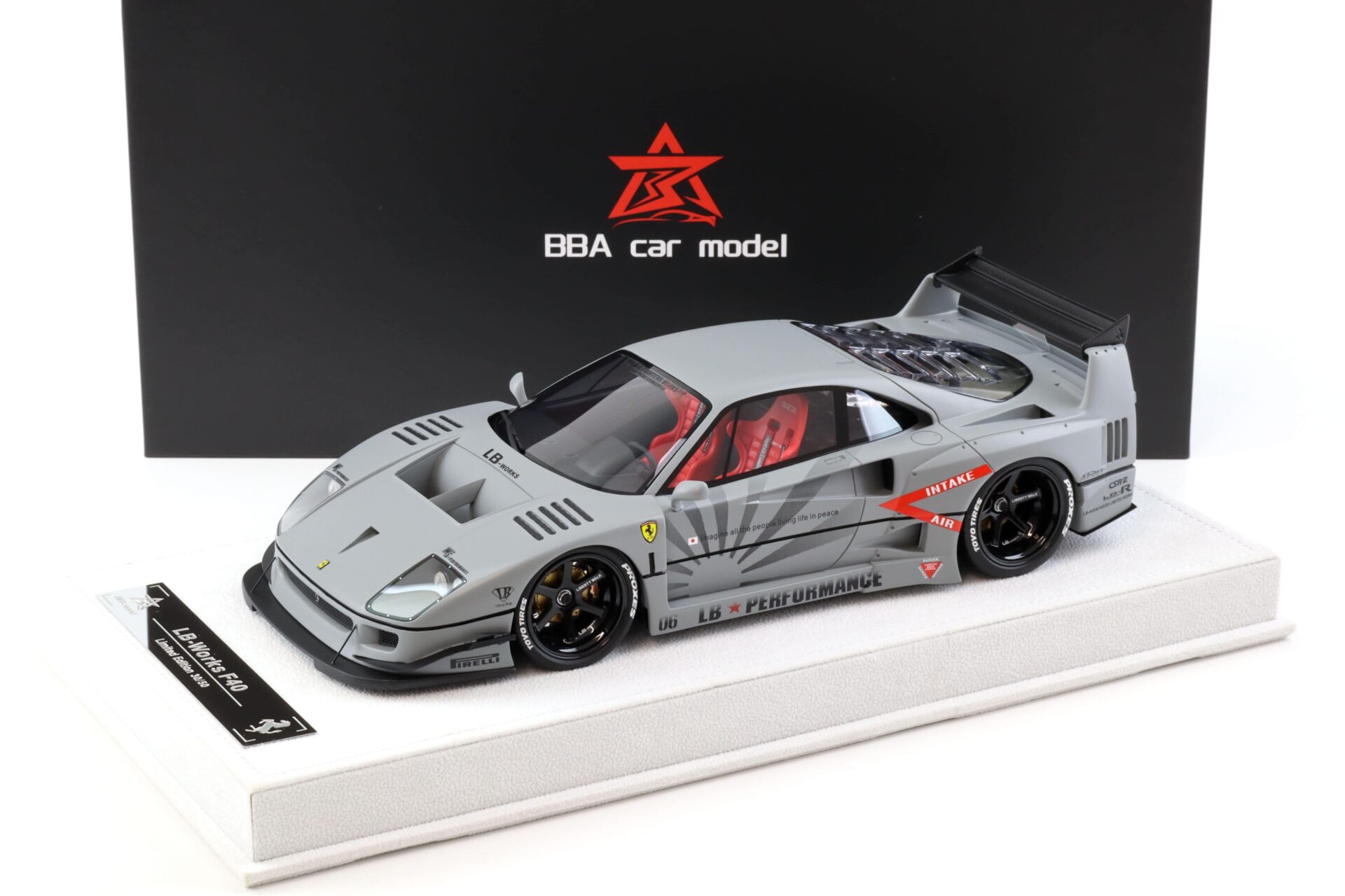 1:18 BBA Model Ferrari F40 LB Works LBWK Fighter grey with display - Limited 50 pcs.