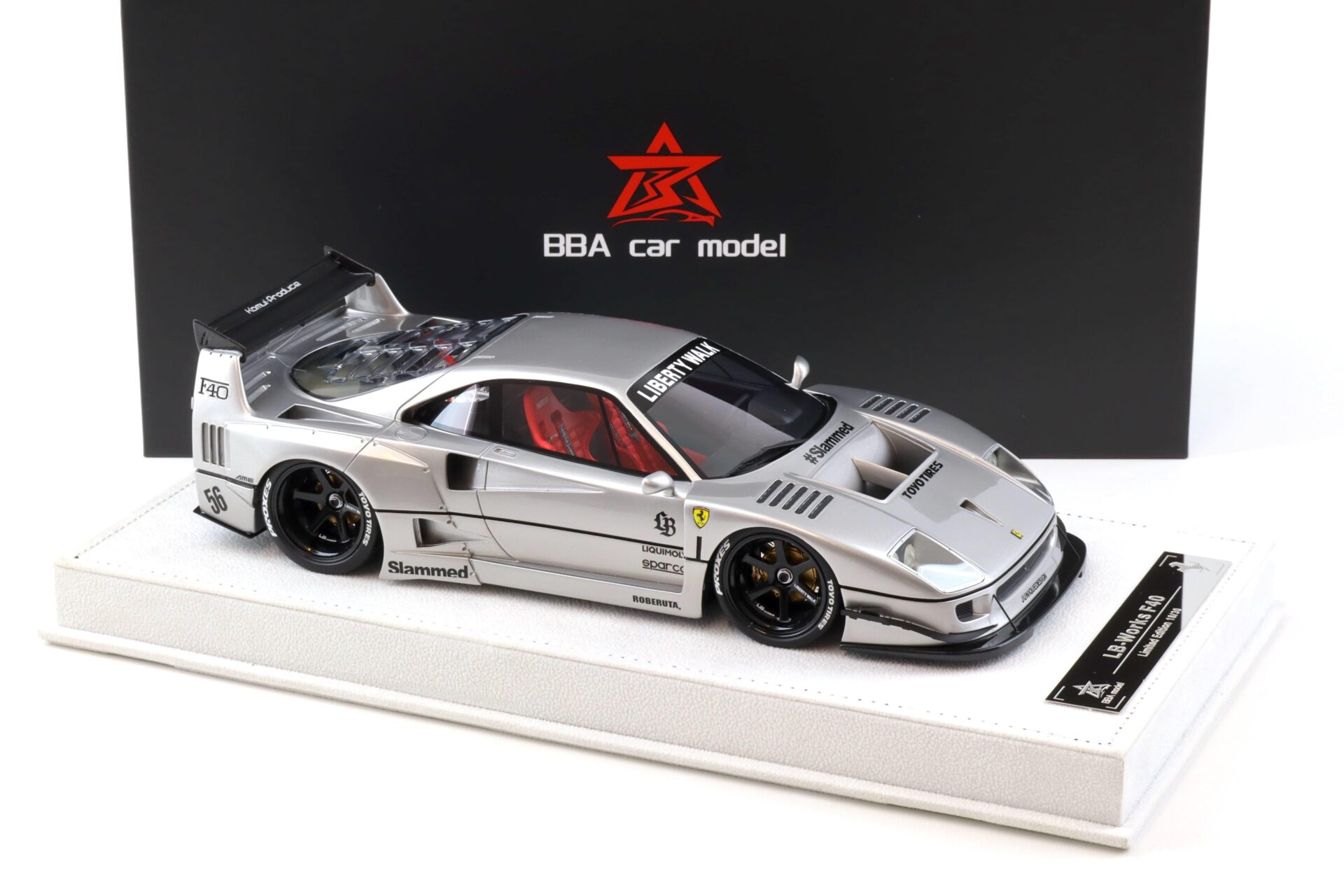 1:18 BBA Model Ferrari F40 LB Works LBWK silver with display - Limited 30 pcs.
