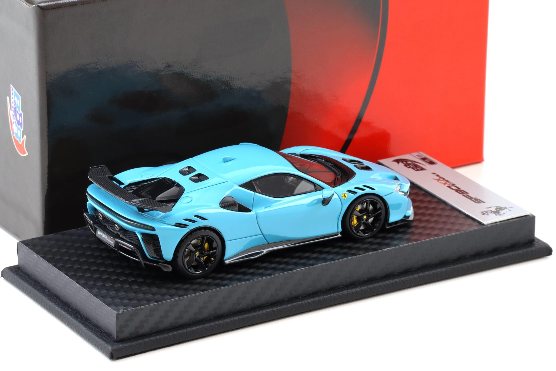 1:43 BBR Ferrari SF90XX Baby Blue with Carbon base - Limited 20 pcs.