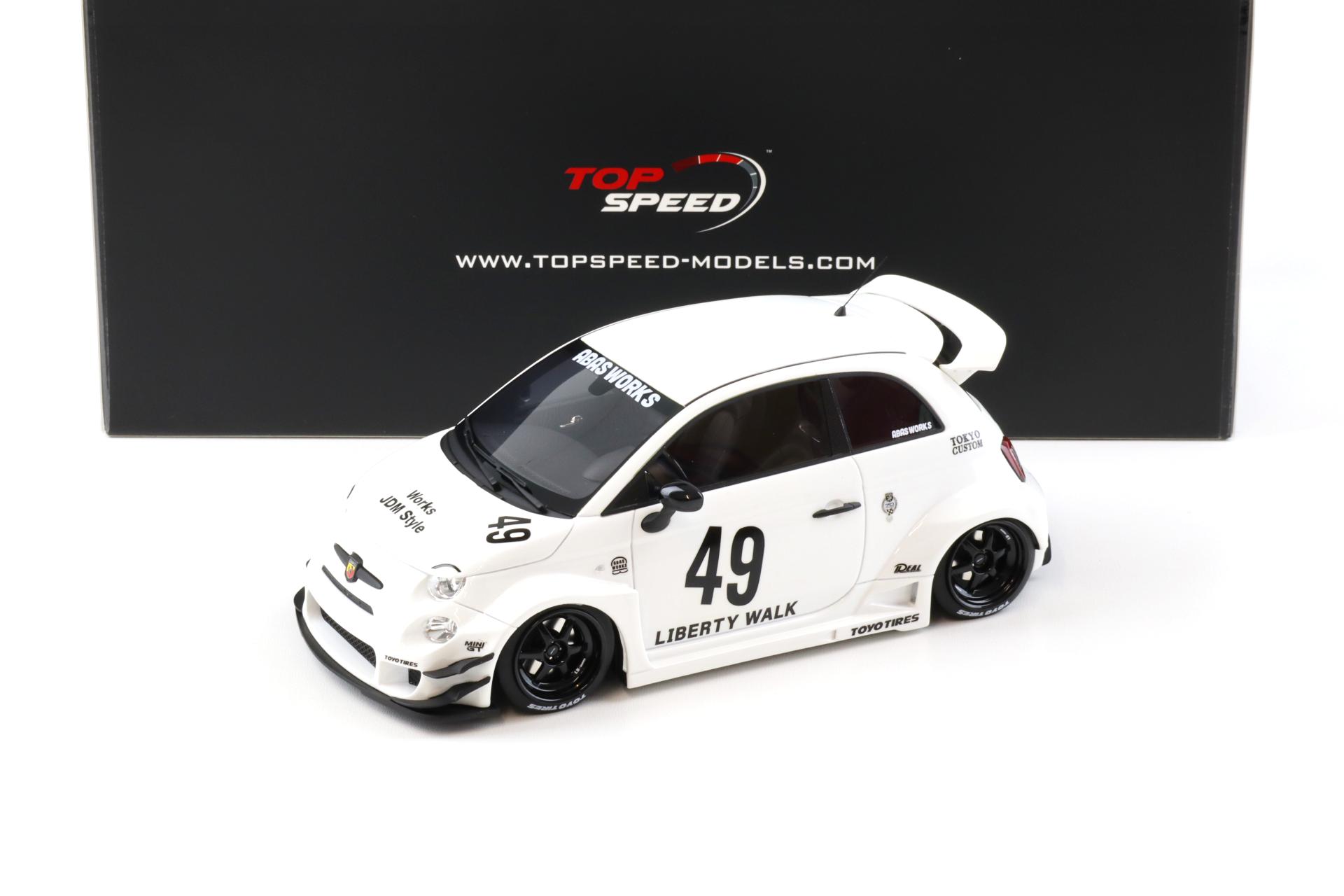 1:18 Top Speed LB-Works x Abas Works Abarth 595 Garage white TS0606
