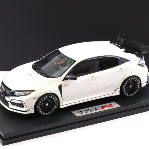 1:18 POP RACE Honda Civic Type R FK8 MUGEN white with driver