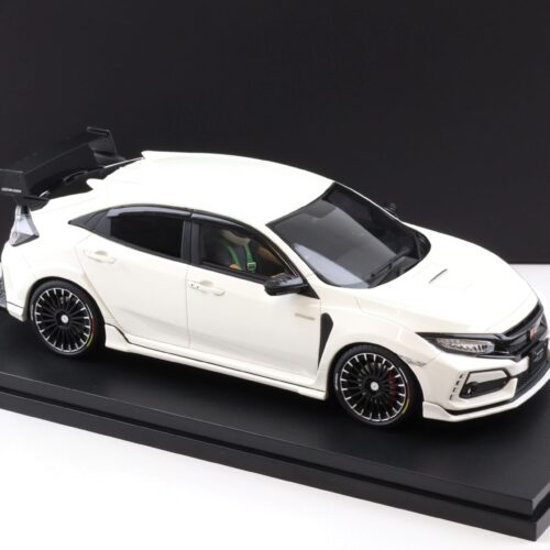 1:18 POP RACE Honda Civic Type R FK8 MUGEN white with driver