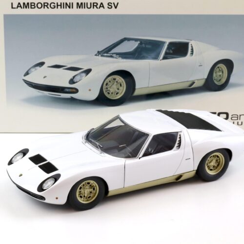 1:18 AUTOart Lamborghini Miura SV white/ gold side skirts DIECAST 74544