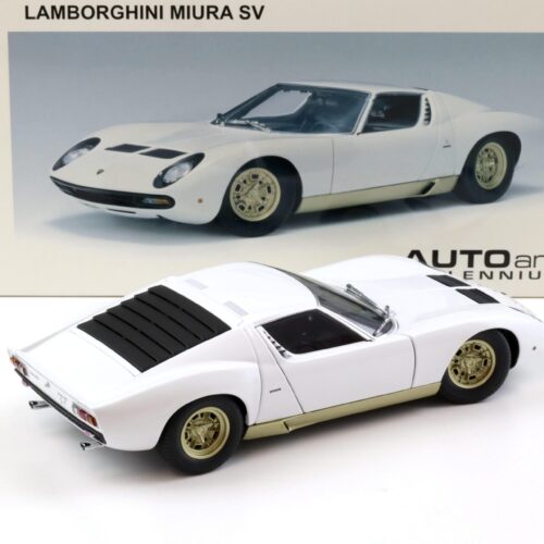 1:18 AUTOart Lamborghini Miura SV white/ gold side skirts DIECAST 74544