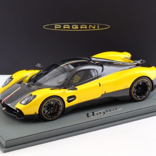 1:18 BBR Pagani Utopia Giallo Ginevra yellow/ Carbon with display - Limited 100 pcs