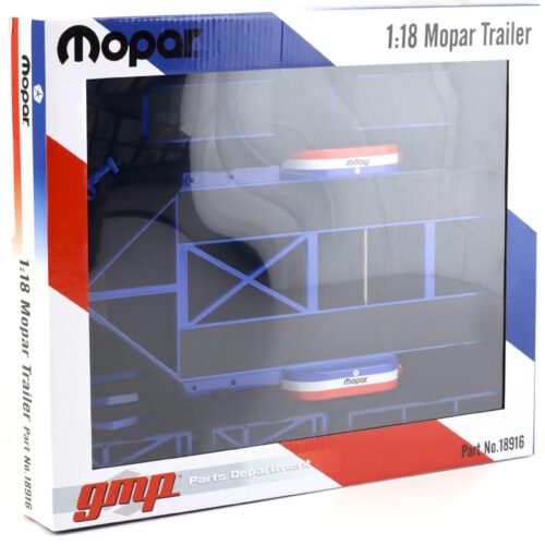 1:18 GMP Tandem Car Trailer Anhänger MOPAR blue/ red Diorama Zubehör