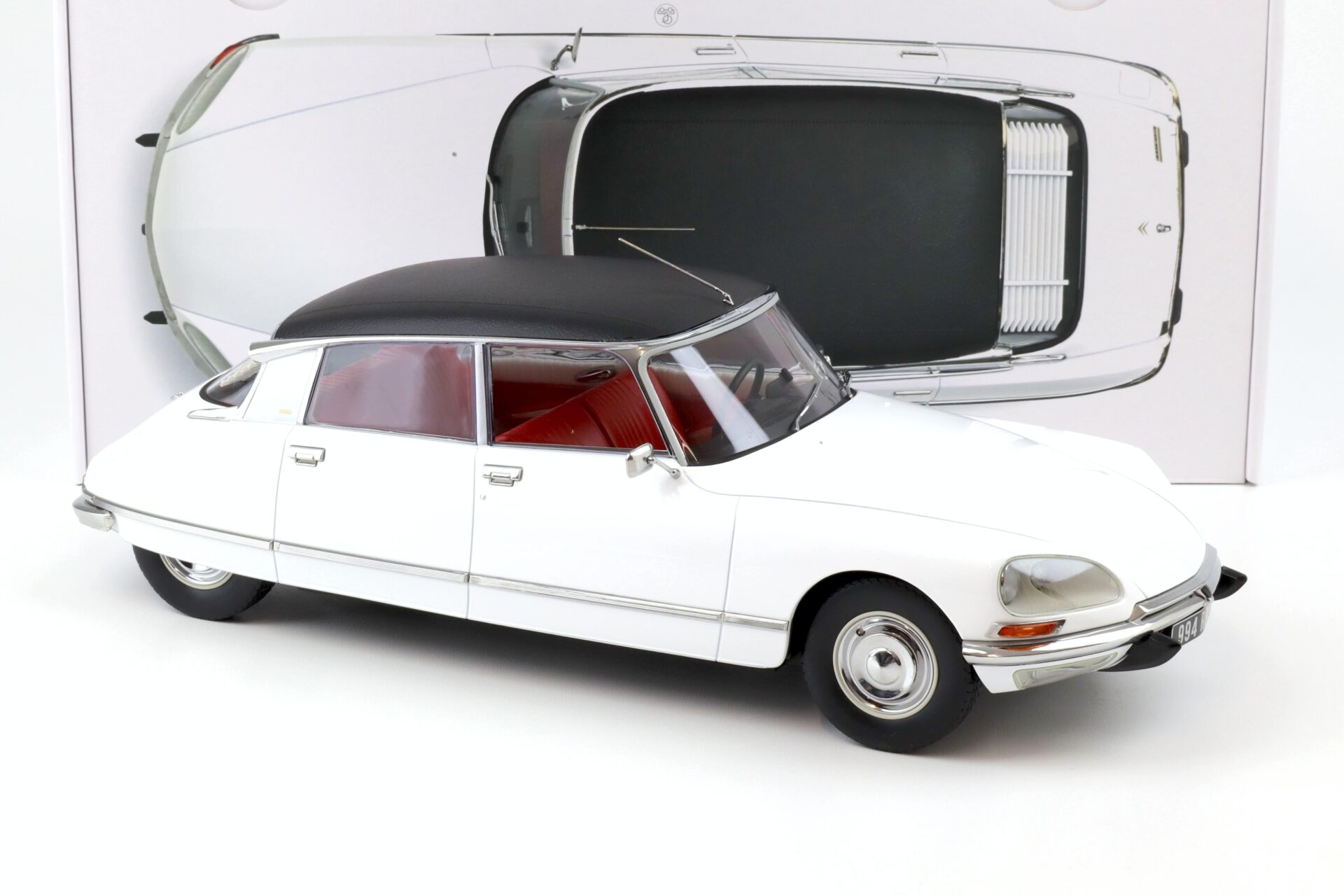 1:12 Norev Citroen DS 23 Pallas 1973 white & black vinyl roof 121731 - Limited 200 pcs.