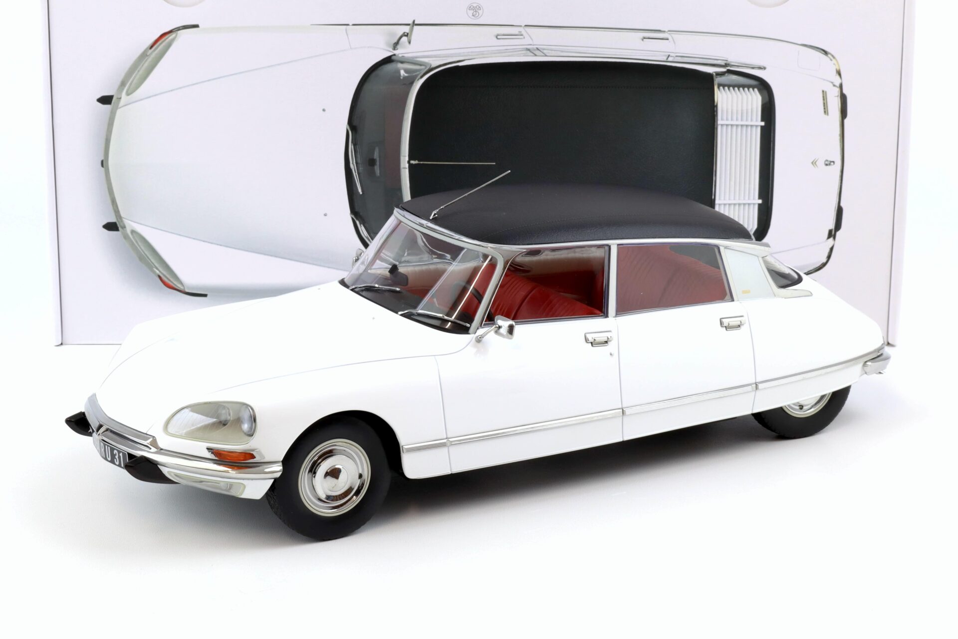 1:12 Norev Citroen DS 23 Pallas 1973 white & black vinyl roof 121731 - Limited 200 pcs.