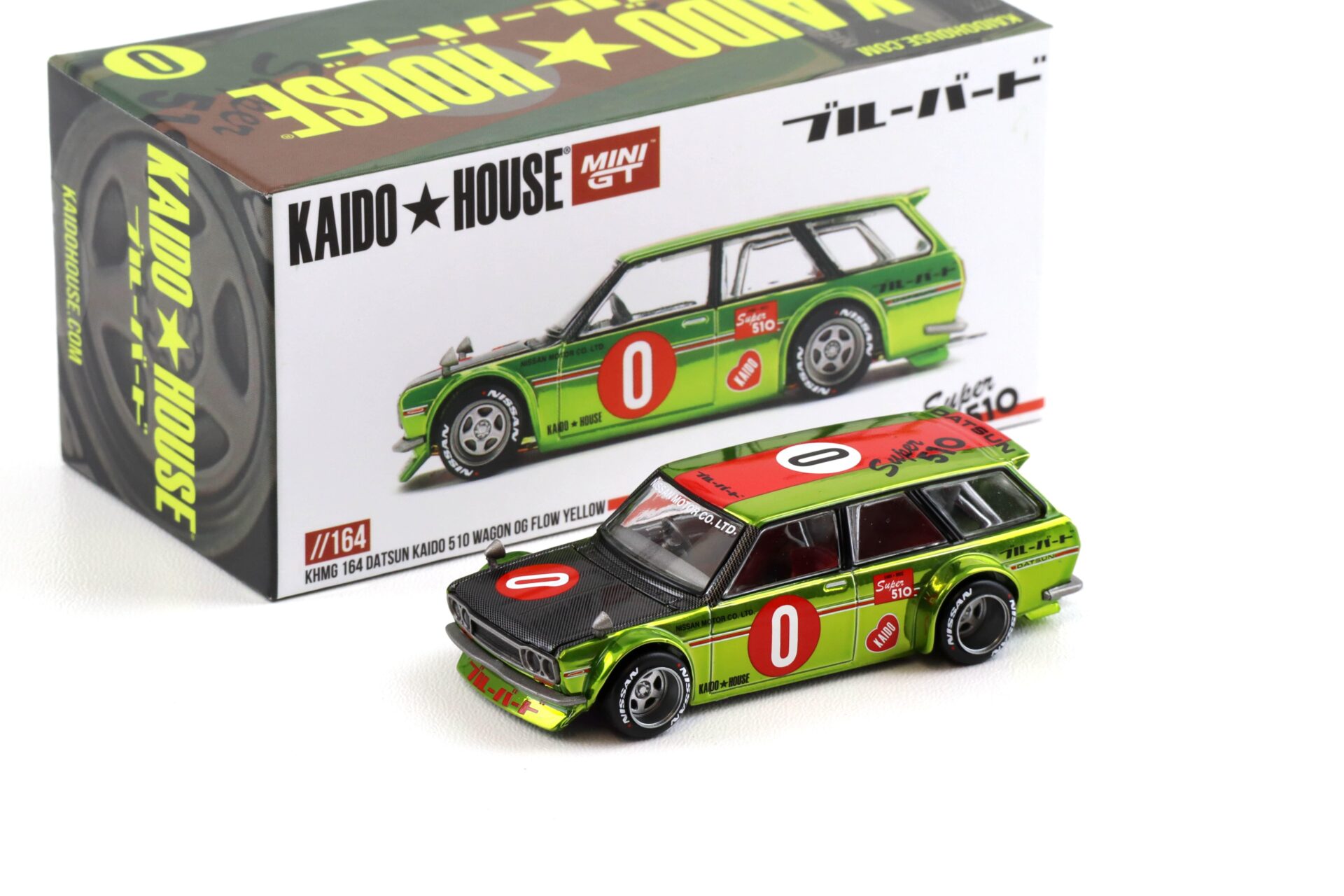 1:64 TSM Mini GT Kaido House Datsun Kaido 510 Wagon OG Flow yellow 1969