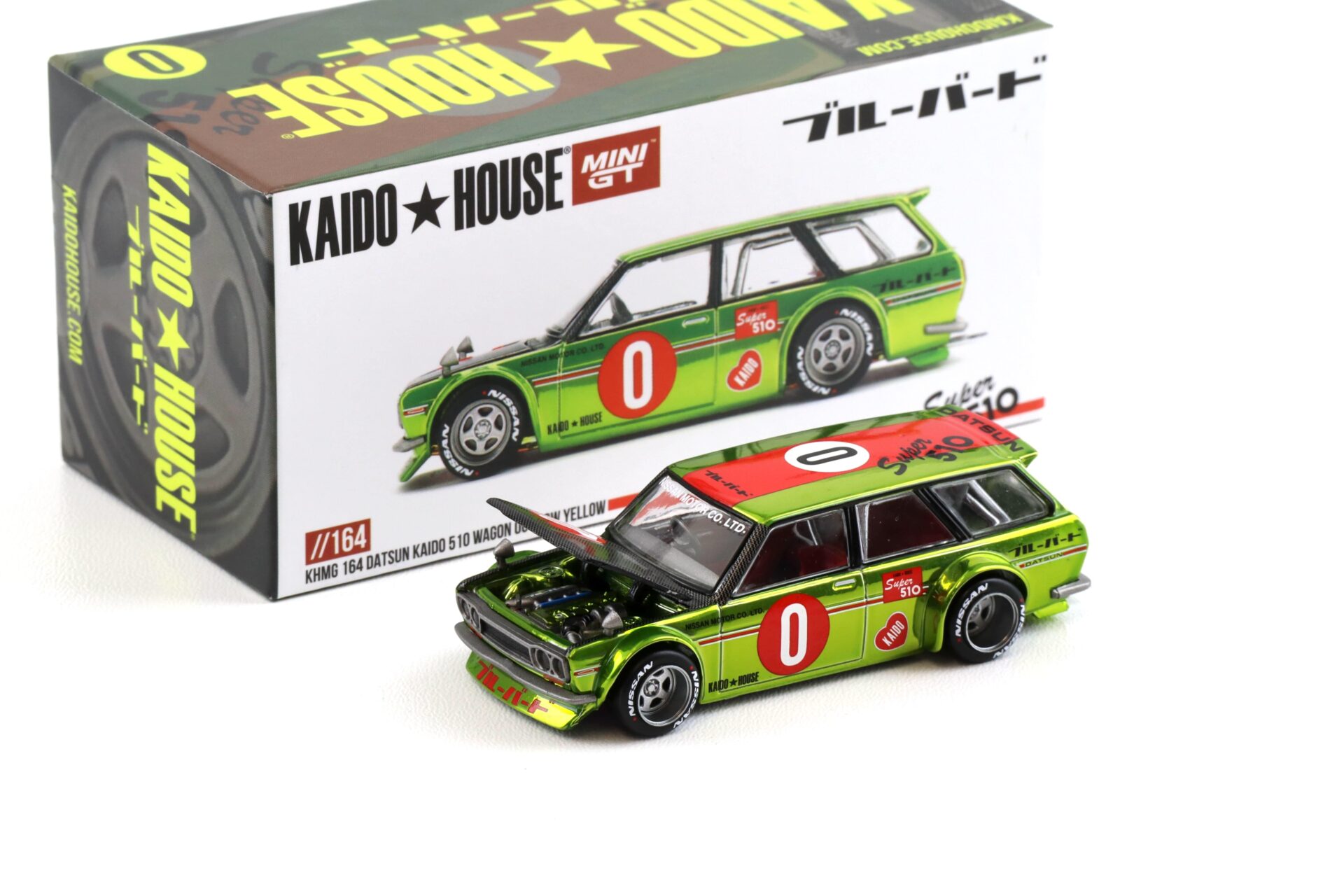 1:64 TSM Mini GT Kaido House Datsun Kaido 510 Wagon OG Flow yellow 1969
