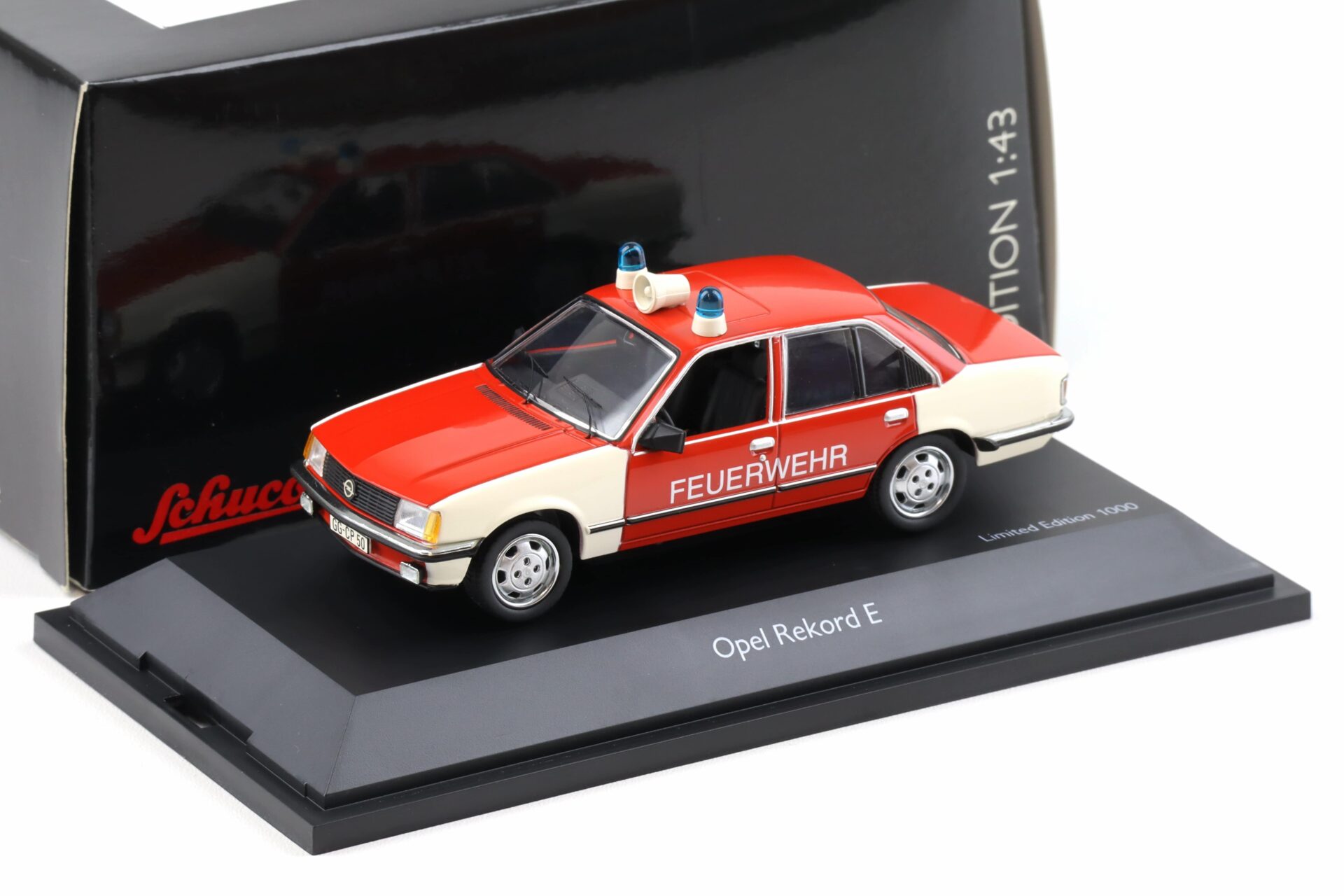 1:43 Schuco Opel Rekord E Sedan Feuerwehr white/ red