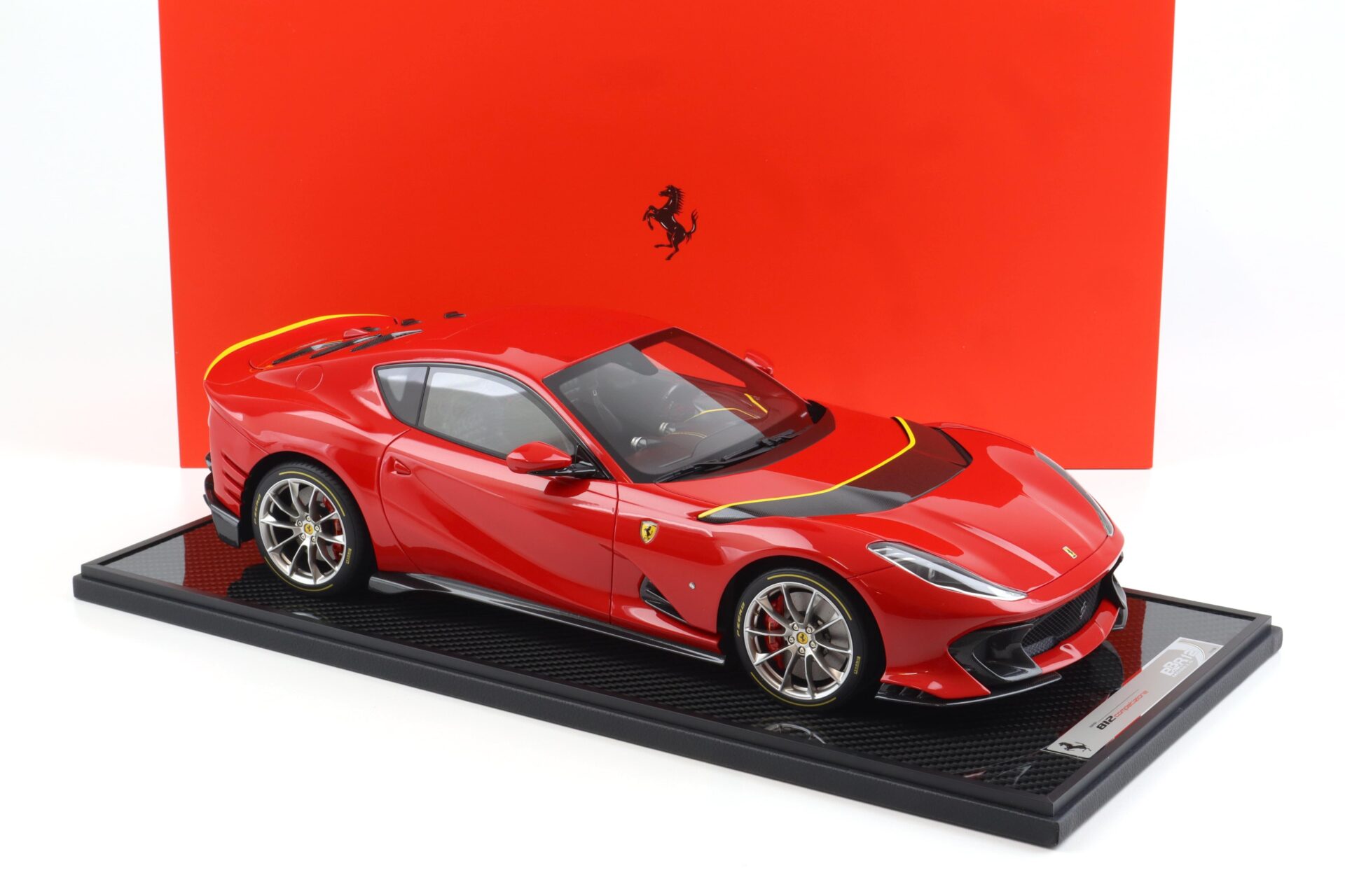 1:12 BBR Ferrari 812 Competizione Rosso Corsa 322 red/ yellow details - Limited 100 pcs.