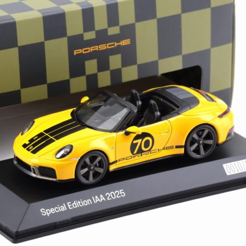 1:43 Spark Porsche 911 992.2 Convertible Spirit 70 Speed yellow IAA 2025 WAP DEALER