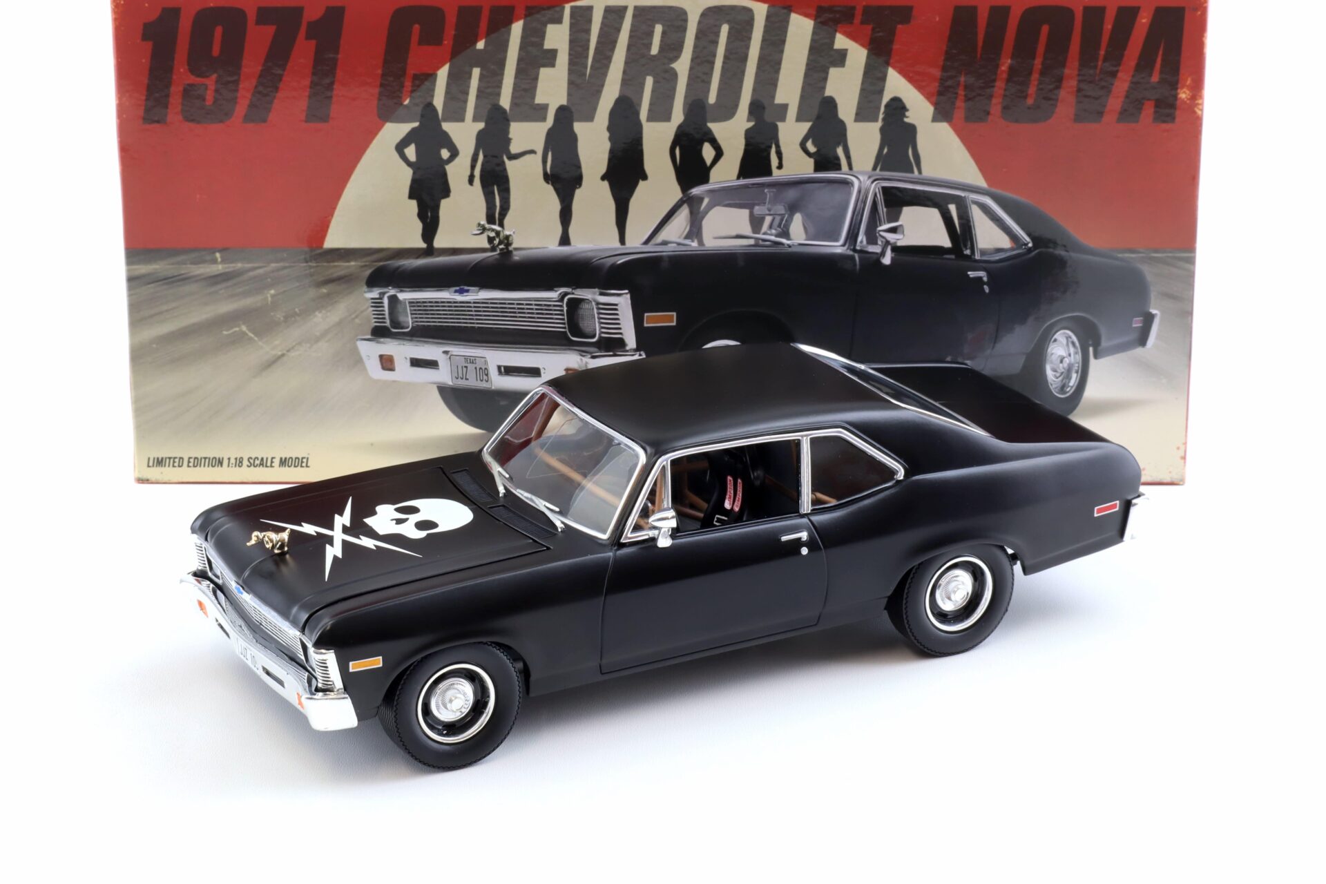 1:18 GMP 1971 Chevrolet Nova Coupe matt black DEATH PROOF 18925