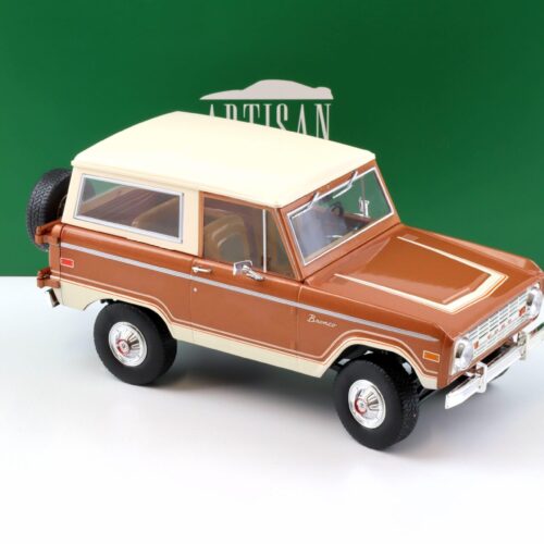 1:18 Greenlight Artisan 1973 Ford Bronco Ranger Hot Ginger metallic/ white
