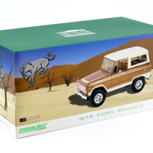 1:18 Greenlight Artisan 1973 Ford Bronco Ranger Hot Ginger metallic/ white