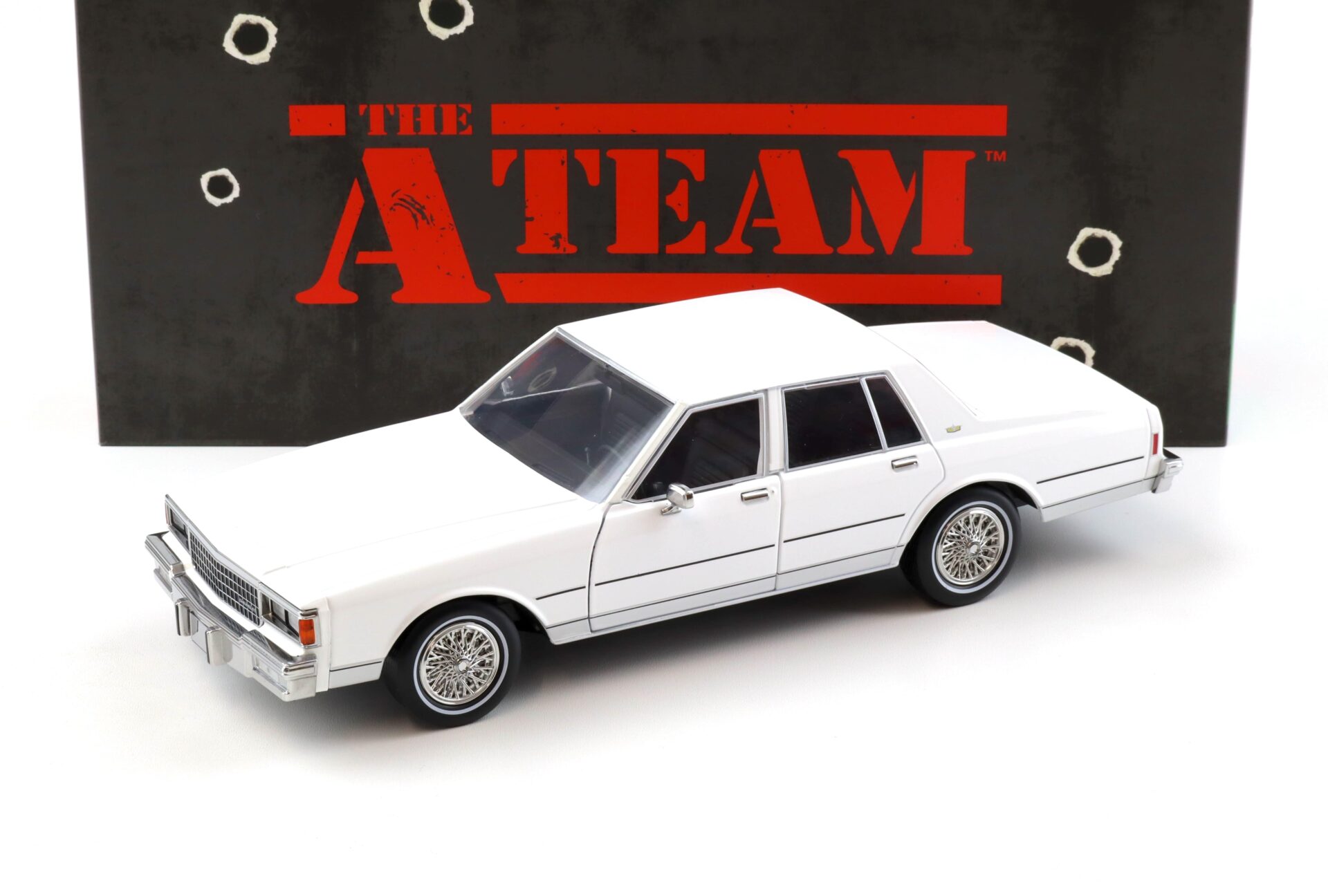 1:18 Greenlight 1980 Chevrolet Caprice Classic white THE A-TEAM 1983-87