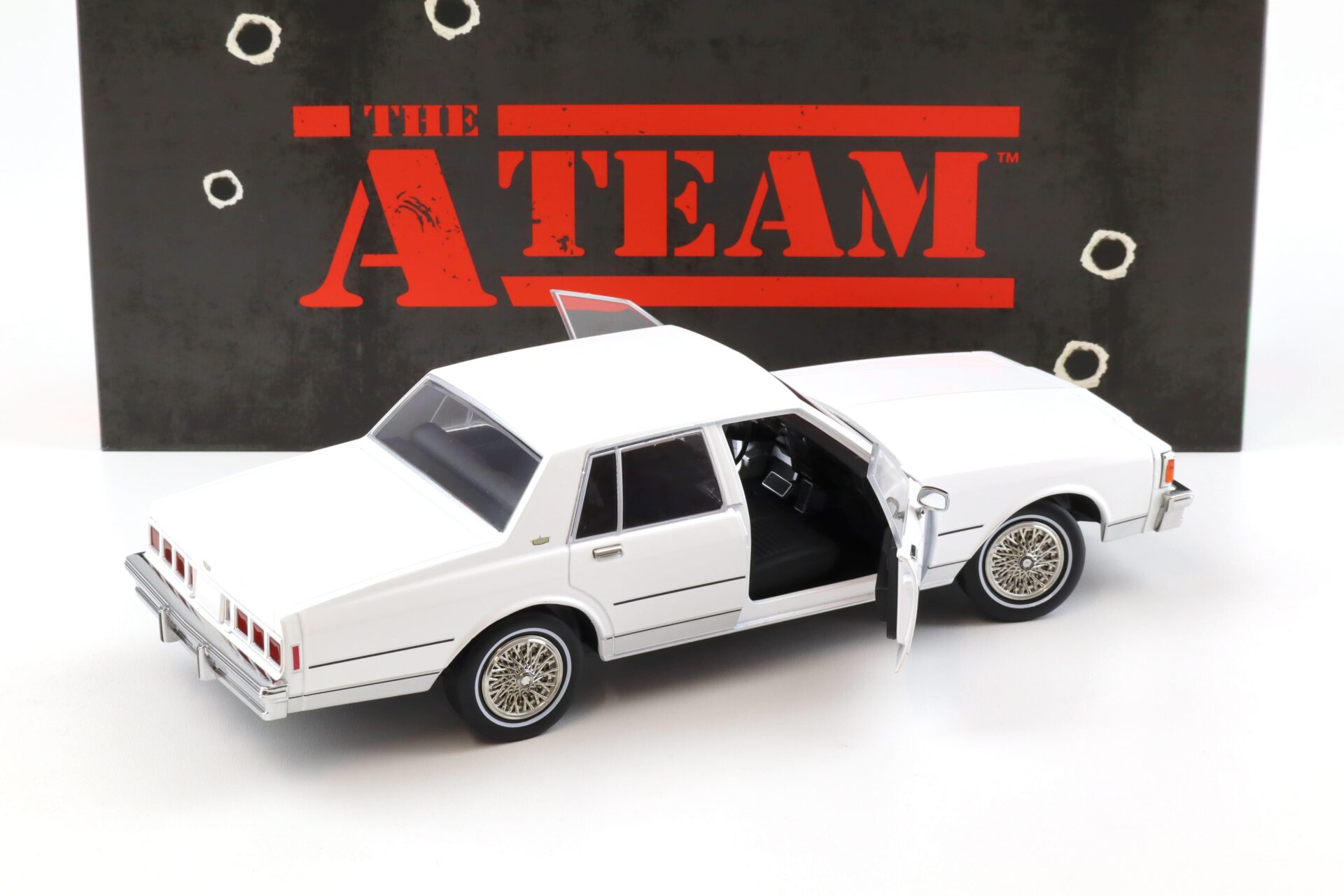 1:18 Greenlight 1980 Chevrolet Caprice Classic white THE A-TEAM 1983-87