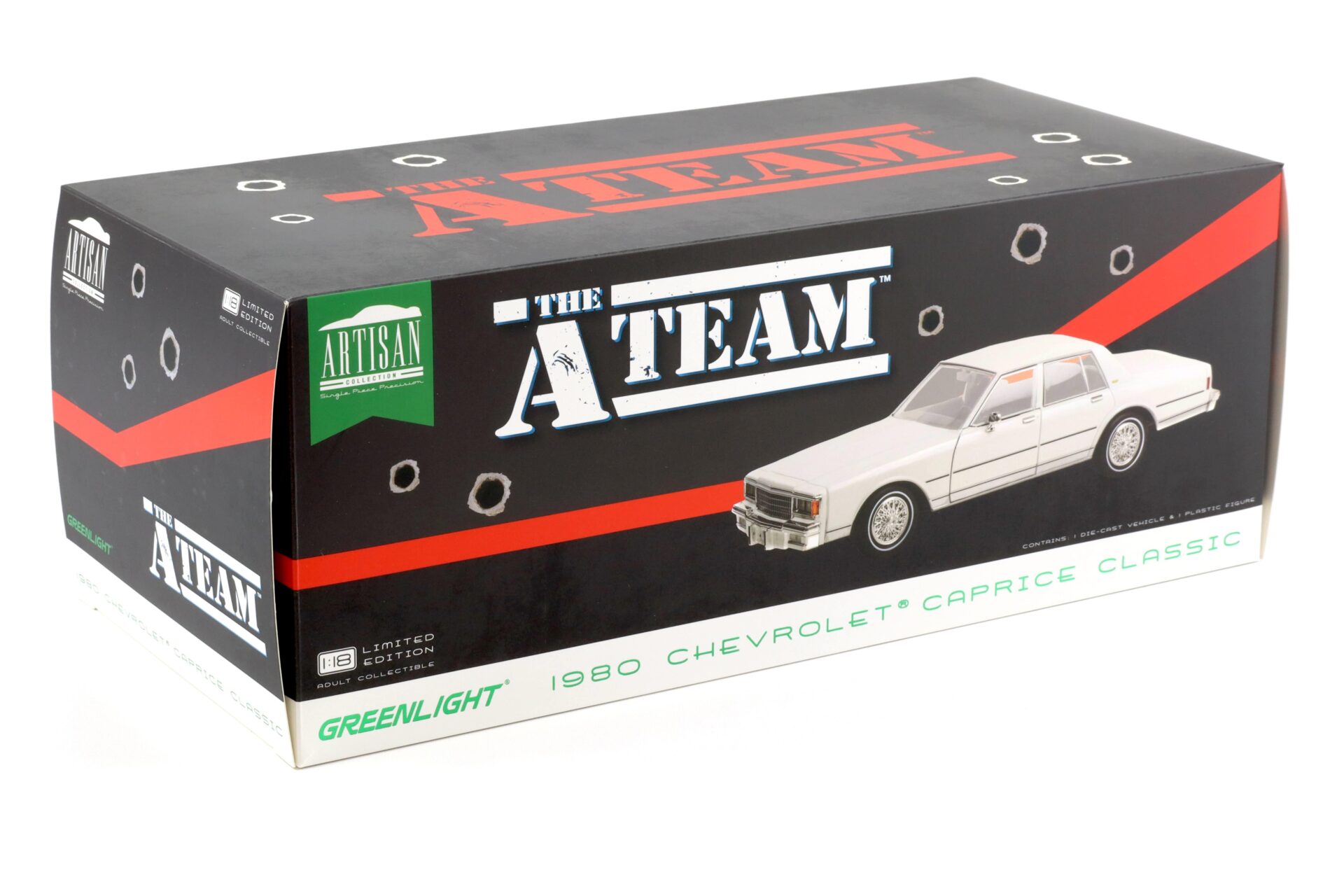 1:18 Greenlight 1980 Chevrolet Caprice Classic white THE A-TEAM 1983-87