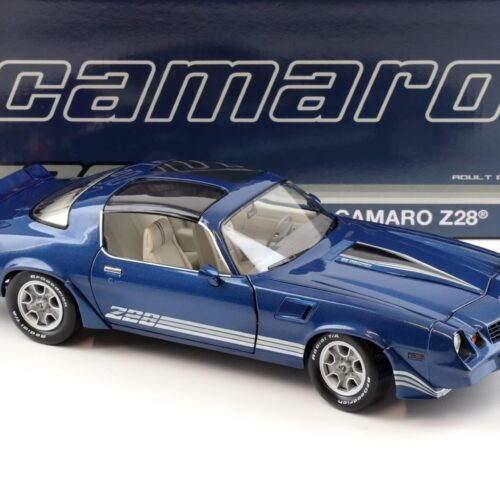 1:18 Greenlight 1980 Chevrolet Camaro Z28 with T-Tops dark blue with stripes
