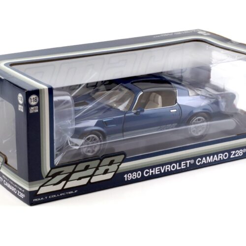 1:18 Greenlight 1980 Chevrolet Camaro Z28 with T-Tops dark blue with stripes