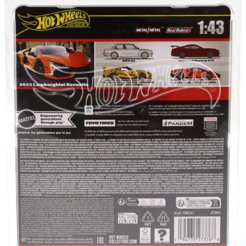 1:43 Hot Wheels Premium 2025 Real Riders JCN68 Lamborghini Revuelto 2023 orange