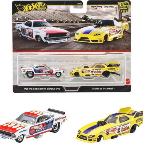 1:64 Hot Wheels 2025 Premium 2-Pack 979S Plymouth Cuda FC + Rob´n Pinks