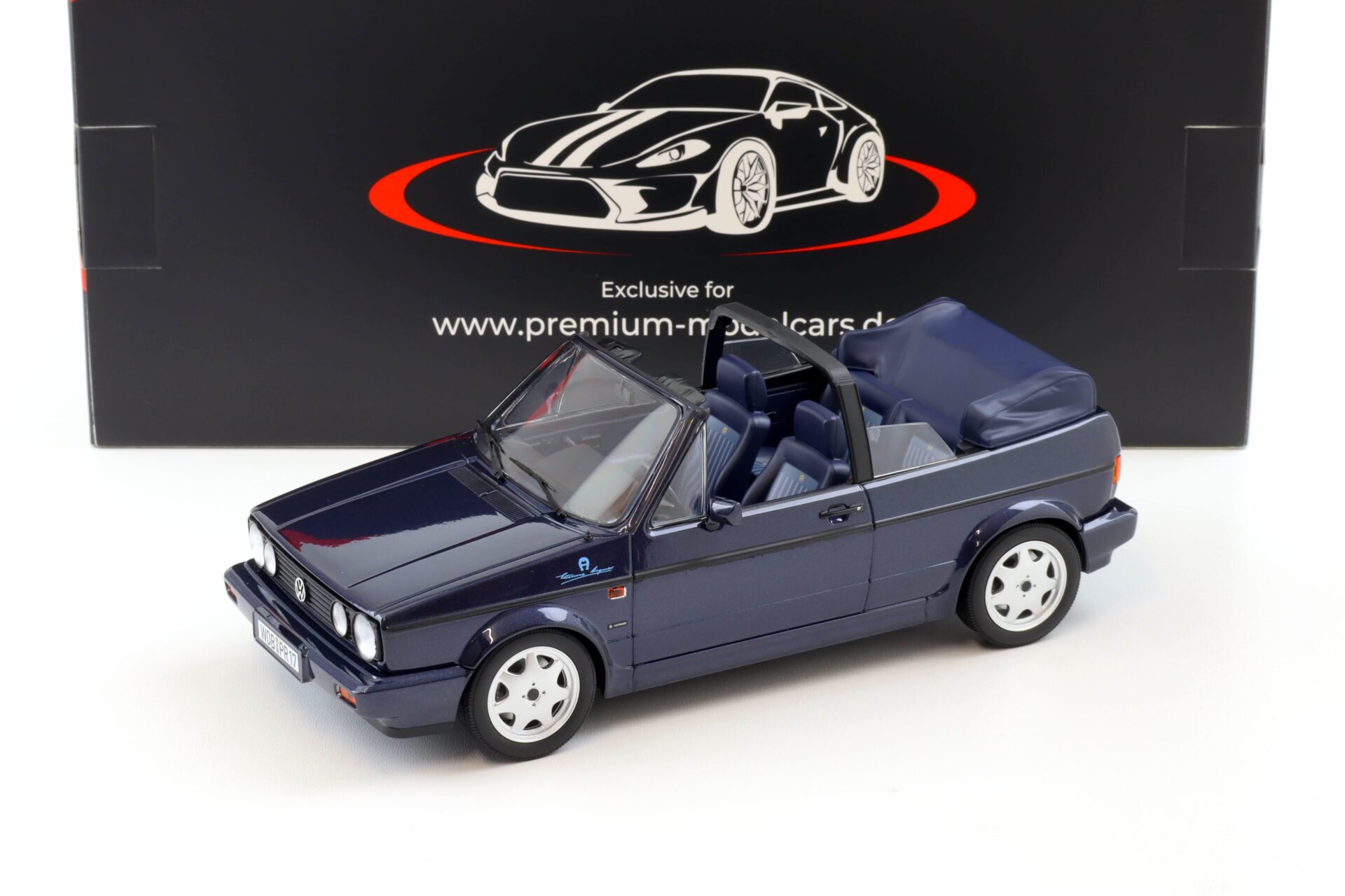 PREORDER 1:18 Norev VW Golf 1 Cabriolet Etienne Aigner 1990 Midnight blue metallic - Limited 750 pcs.