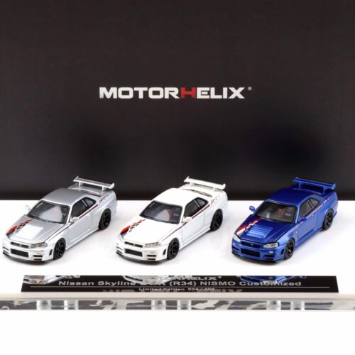 1:64 Motorhelix Foshan Show Nissan Skyline GT-R R34 Nismo 3-Car Set Limited 499 pcs.