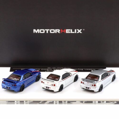 1:64 Motorhelix Foshan Show Nissan Skyline GT-R R34 Nismo 3-Car Set Limited 499 pcs.