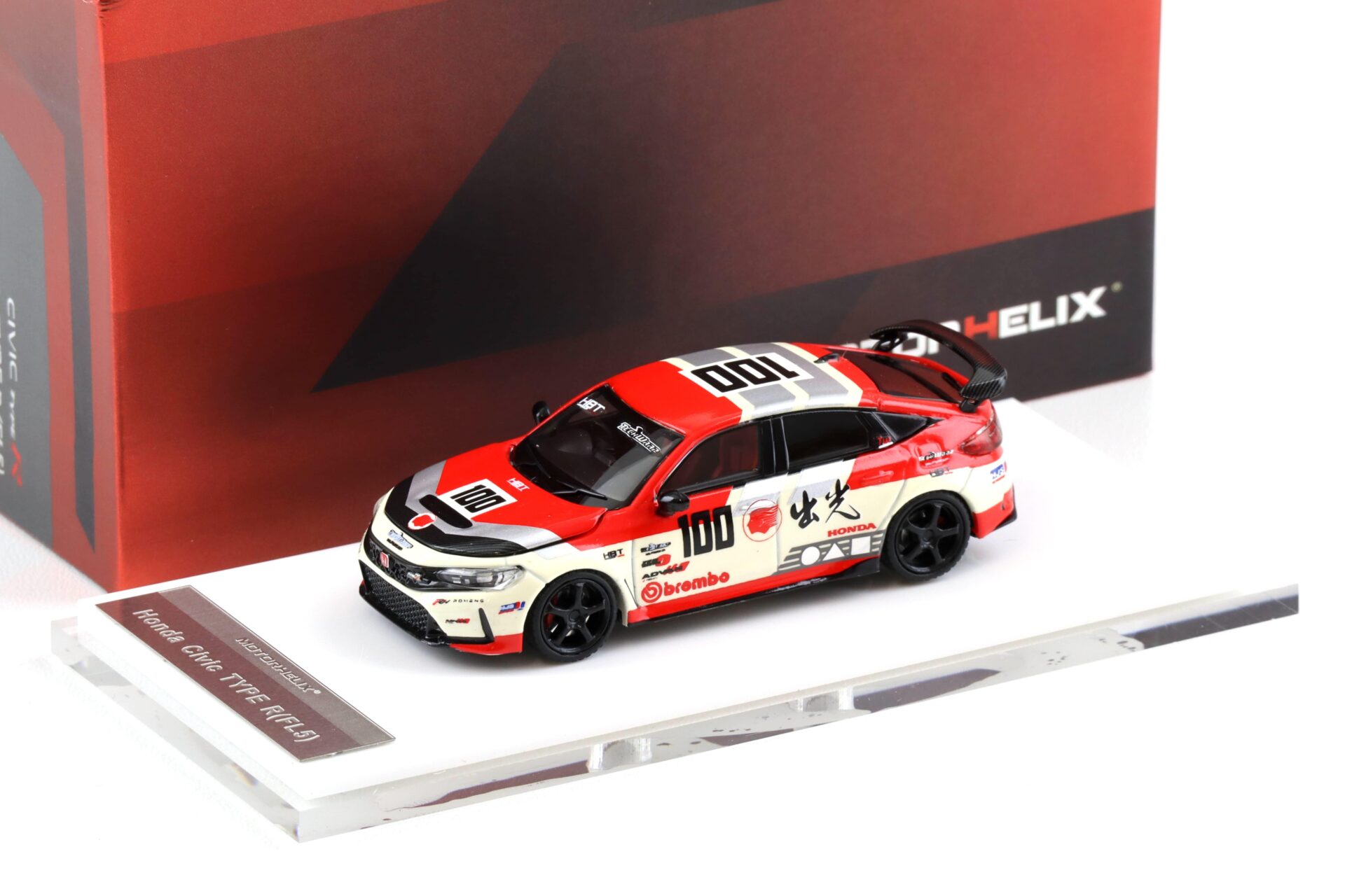 1:64 Motorhelix Honda Civic Type R (FL5) Idemitsu Livery red M65427