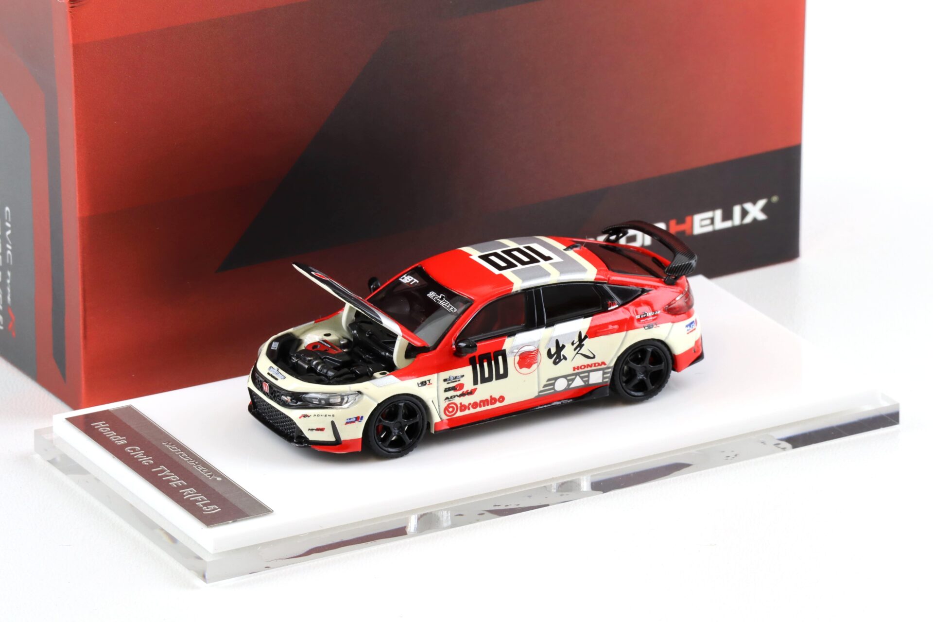 1:64 Motorhelix Honda Civic Type R (FL5) Idemitsu Livery red M65427