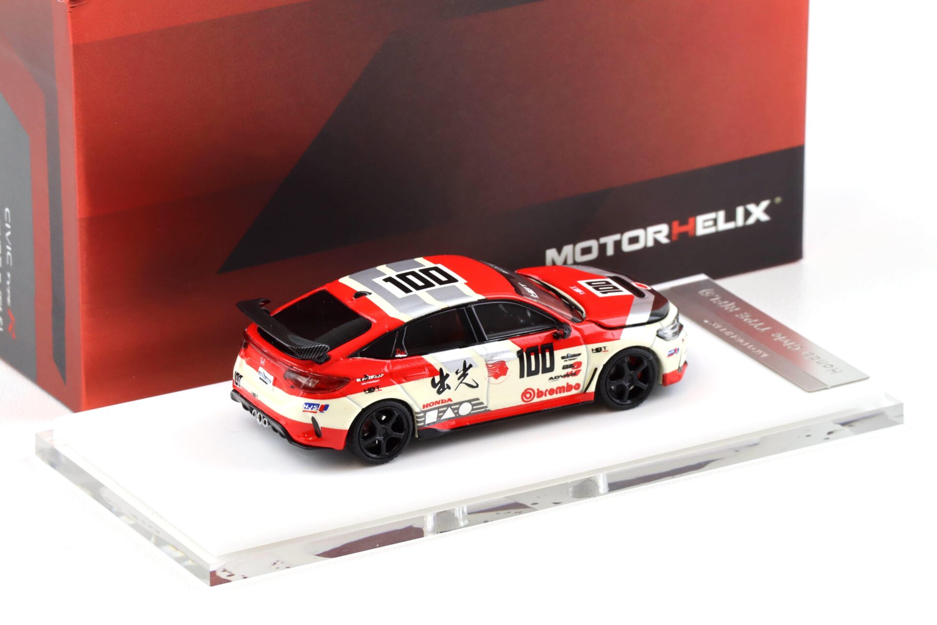 1:64 Motorhelix Honda Civic Type R (FL5) Idemitsu Livery red M65427