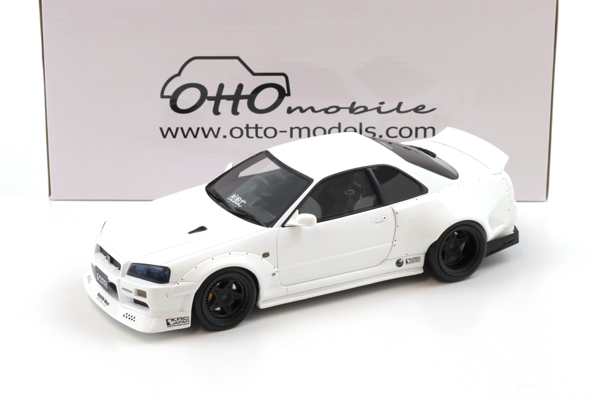 1:18 OTTO mobile OT1135 Nissan Skyline GT-R R34 By KRC 2019 pearl white QX1