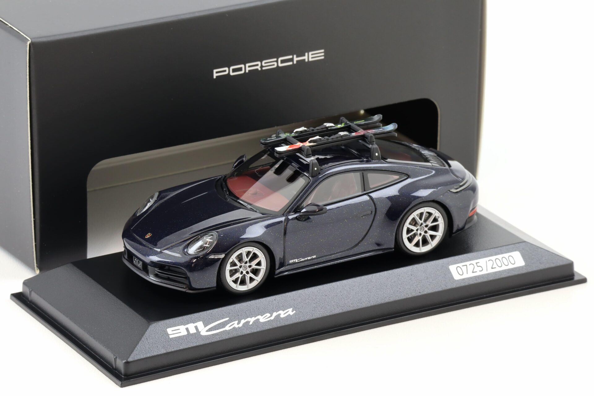1:43 Minichamps Porsche 911 992.2 Carrera Coupe with Ski Carbon black WAP DEALER